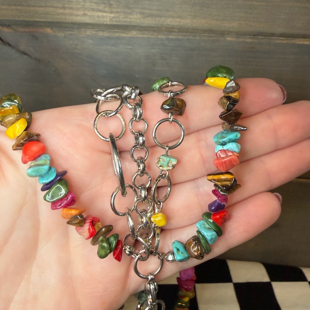 Multi Strand Stone Chip Neckalce - image 4